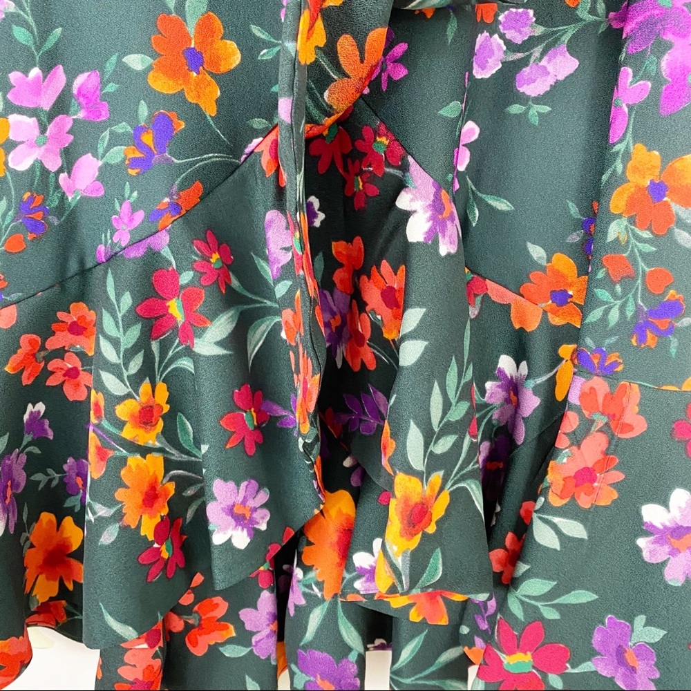 NEW Calvin Klein Floral Print Faux Wrap Dress - Picture 6 of 15